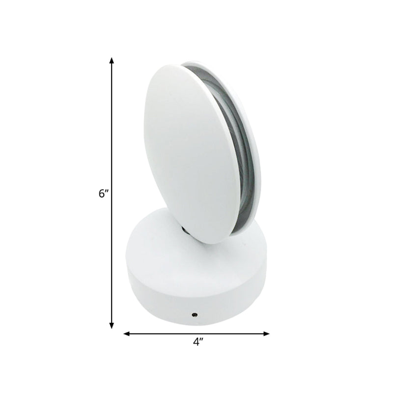 Avelena | Einfache Kreis Aluminium Nachttisch Licht Led Wandmontierte Lampe In Lila/Gelb/Rot Licht, Weiß