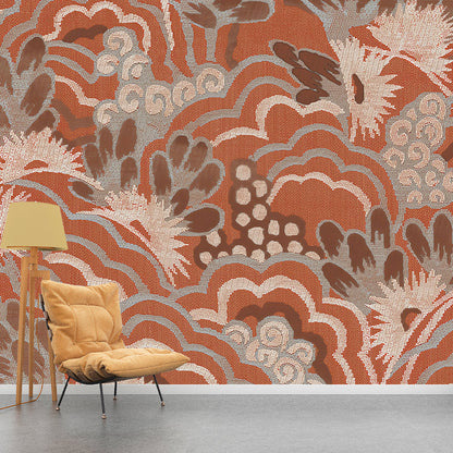 Avelena | Fleckresistentes Geschnitztes Blüten-Wandmural-Aufkleber Maßgeschneideter Japanischer Wandkunst für Die Küche