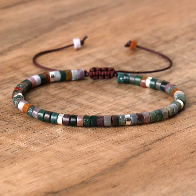 Avelena | Geflochtenes Armband mit 2,4 Mm Natursteinrollen Seraphina