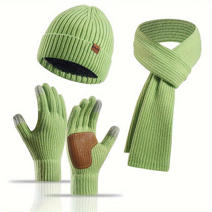 Avelena | Winter Komfort Set – Strickmütze, Schal und Handschuhe für Unisex