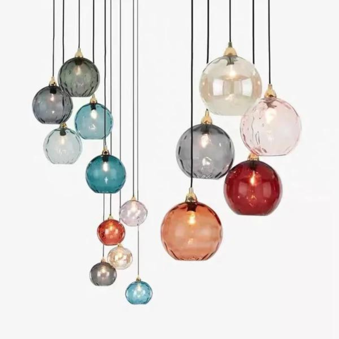 Avelena | Elegante Glaskugel Hängeleuchte für Luxuriöse Interieurs