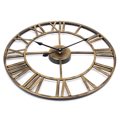 Avelena | Roman Letters Große Stille Wand-Uhr 16 Zoll Eisen