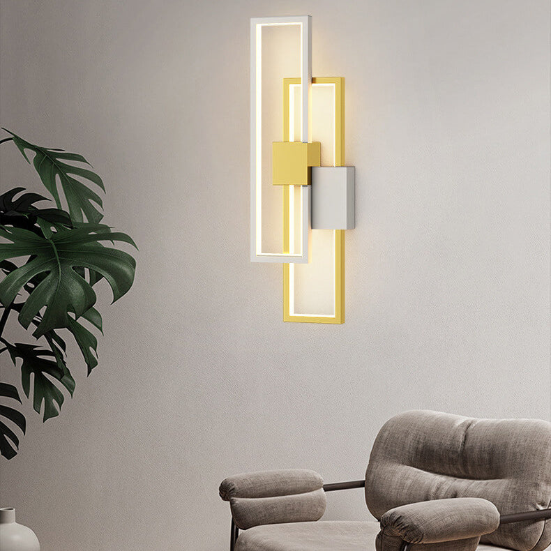 Avelena | Minimalistische Kreative Quadratische Rahmen Eisen Silikon LED Wandlampe