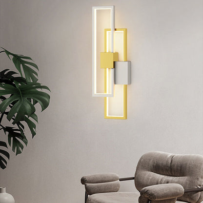 Avelena | Minimalistische Kreative Quadratische Rahmen Eisen Silikon LED Wandlampe