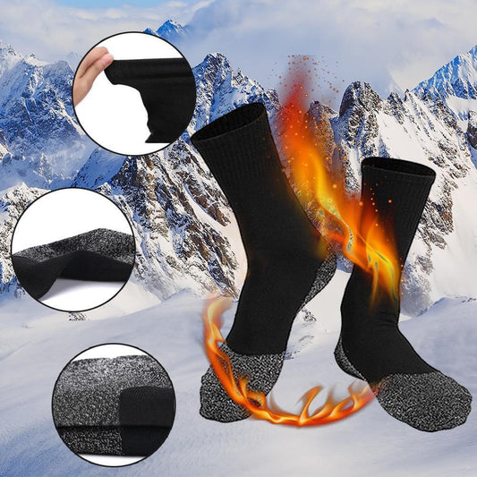 Avelena | Warme Socken 35 Grad konstante Temperatur Socken，Drei Paar schwarze Socken