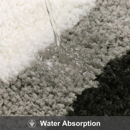 Avelena | Schwarz Verlauf Badmatten, Teppich für Badezimmer, Süßer rutschfester unregelmäßiger Teppich für Duschraum