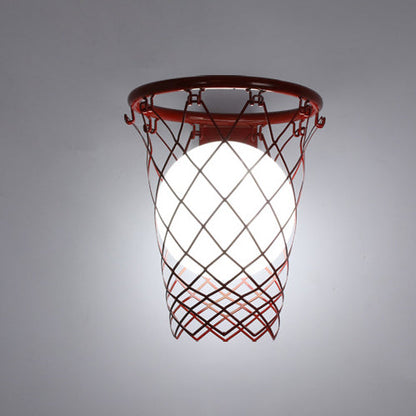 Avelena | Slamora Kinder Wandleuchte | Basketballkorb Design | Glas & Metall | Art Déco Stil | Schlafzimmerlicht