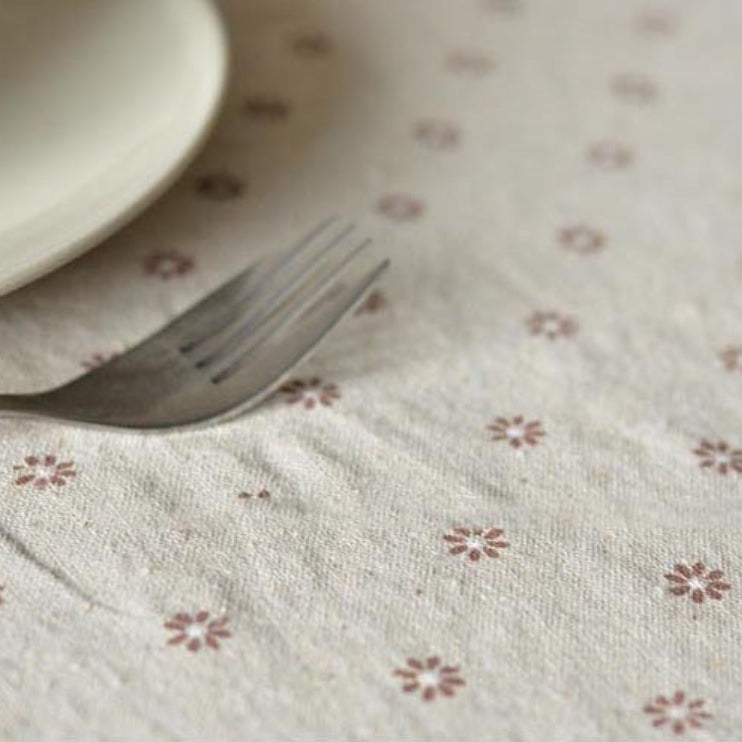 Avelena | Daisy Print Baumwolle Leinen Tischdecke