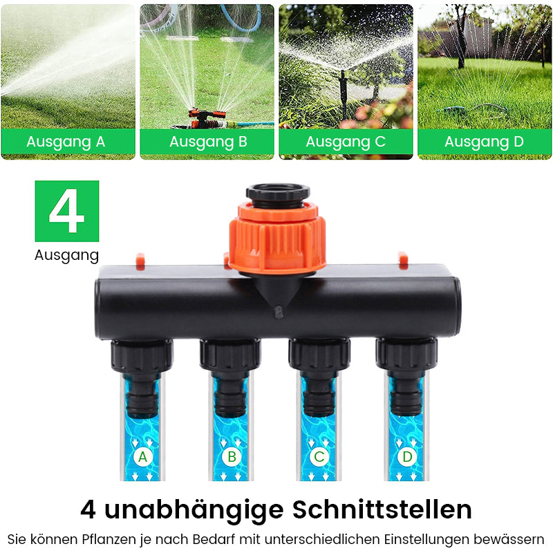 Avelena | Vierwege-Ventilumsteller für den Außenbereich mit Schalter