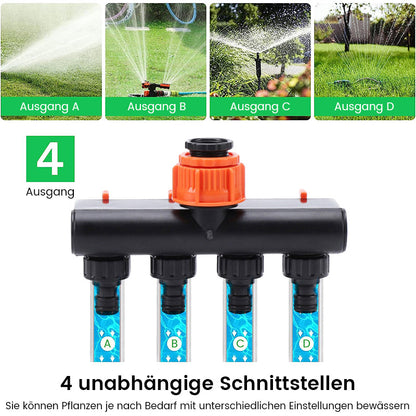 Avelena | Vierwege-Ventilumsteller für den Außenbereich mit Schalter