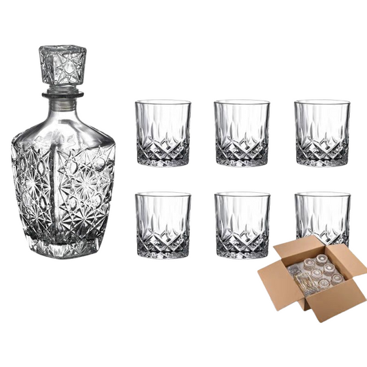 Avelena | RoyalPour - 7-teiliges Whiskey Dekanter Geschenkset