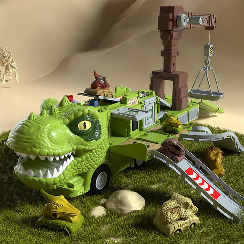 Avelena | Neues Dinosaurier Verwandlungs Technisches Lastwagen Schienen Spielzeug Set