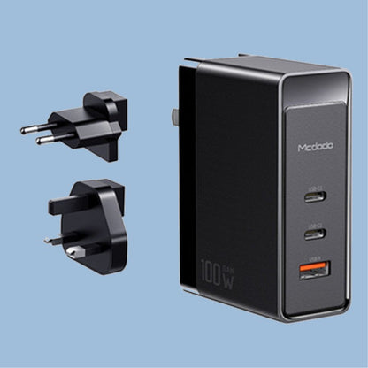 Avelena | 3-in-1 100W Wandladegerät, mit US/EU/UK-Steckdosen, 2 Type-C & 1 USB-Anschluss, für Laptop, Telefon, Tablet
