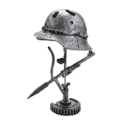Avelena | AntiqueLume | Vintage Stahlhelm Tischlampe – Zeitlose historische Wohnkultur
