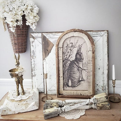 Avelena | Geschenk | Rustikale Bauernhausdekoration mit Hasen an der Wand