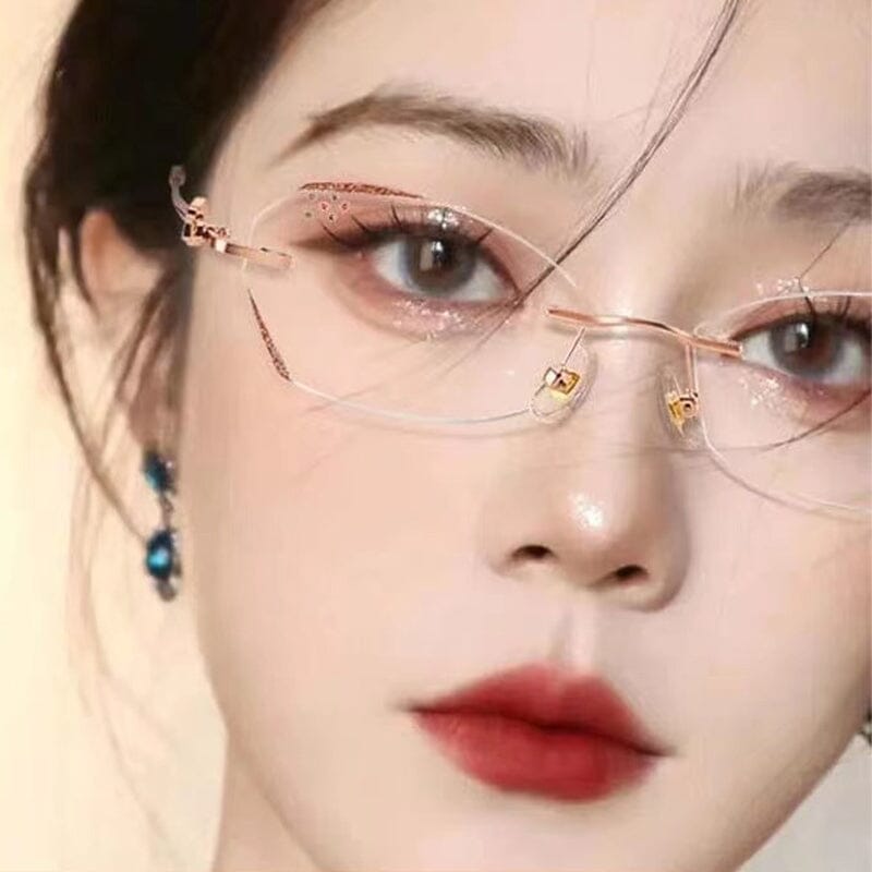 Avelena | Modische randlose Anti-Blaulicht Lesebrille