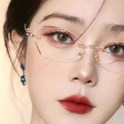 Avelena | Modische randlose Anti-Blaulicht Lesebrille