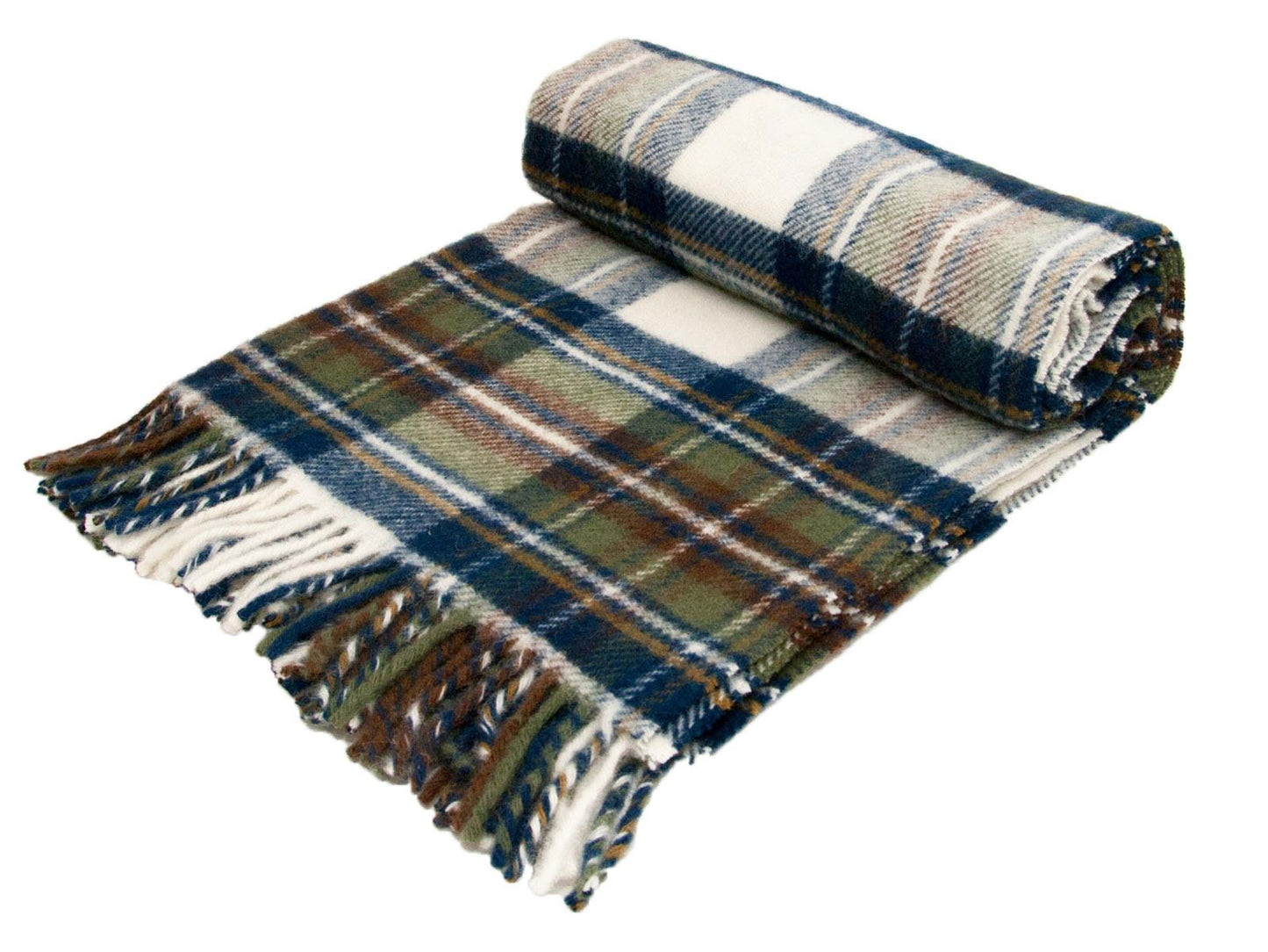 Avelena | Tartan Reine Neue Wolle Decke Gedämpft Blau Stewart