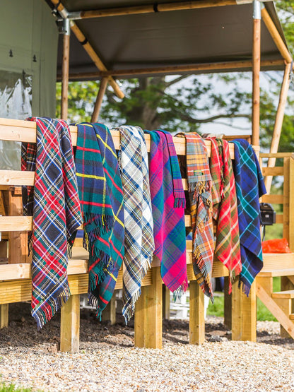 Avelena | Tartan Reine Neue Wolle Decke Gedämpft Blau Stewart