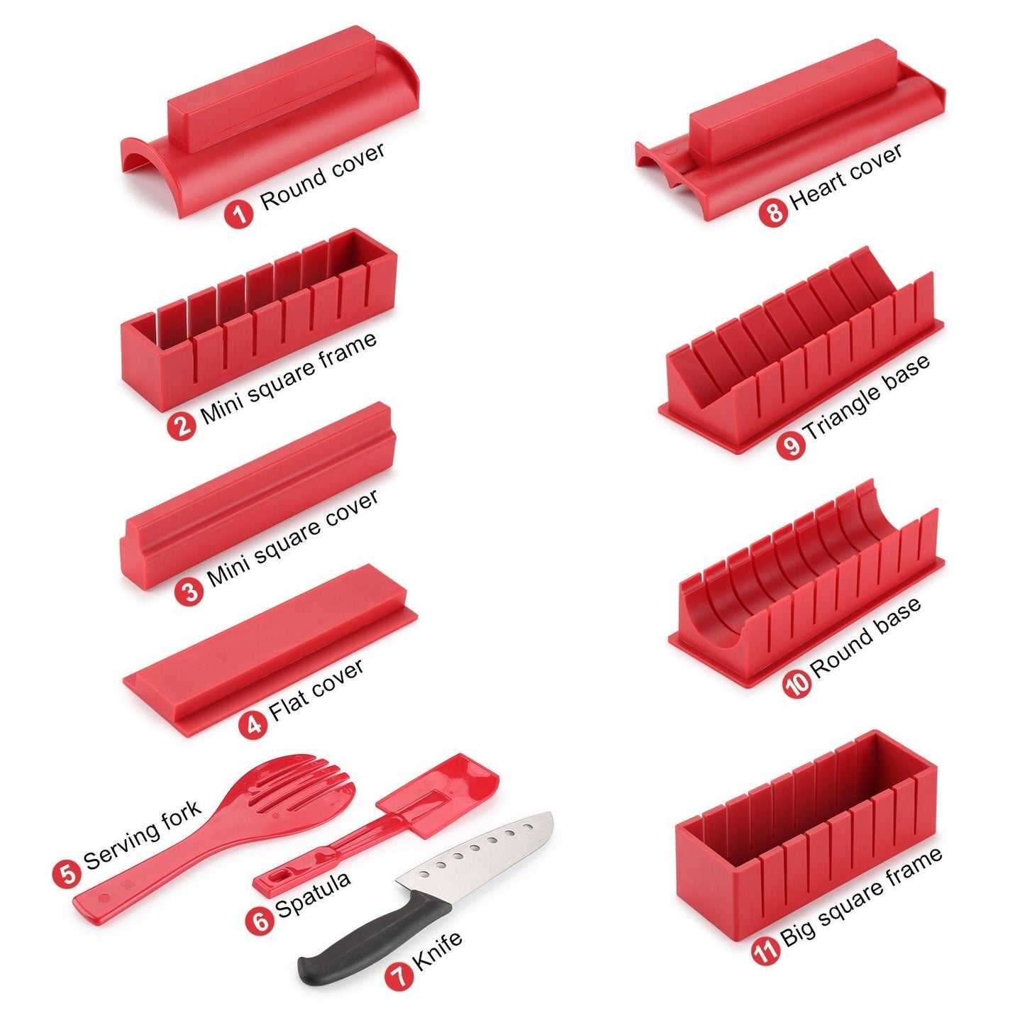 Avelena | 11-teilig: Sushi-Maker-Set Sushi-Rollen mit hochwertigem Sushi-Messer
