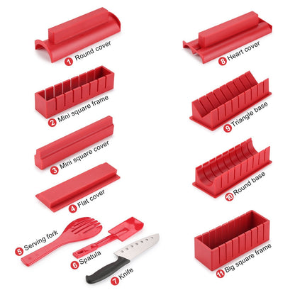 Avelena | 11-teilig: Sushi-Maker-Set Sushi-Rollen mit hochwertigem Sushi-Messer