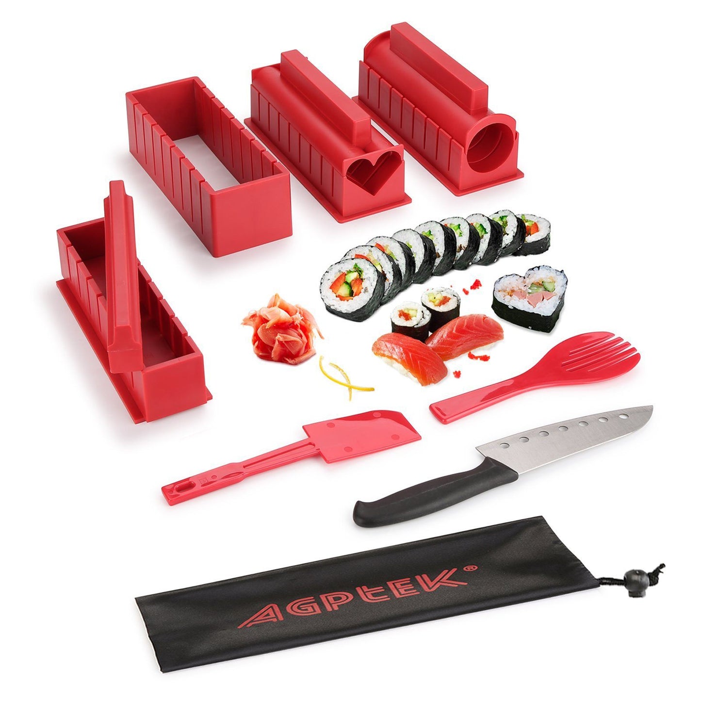 Avelena | 11-teilig: Sushi-Maker-Set Sushi-Rollen mit hochwertigem Sushi-Messer