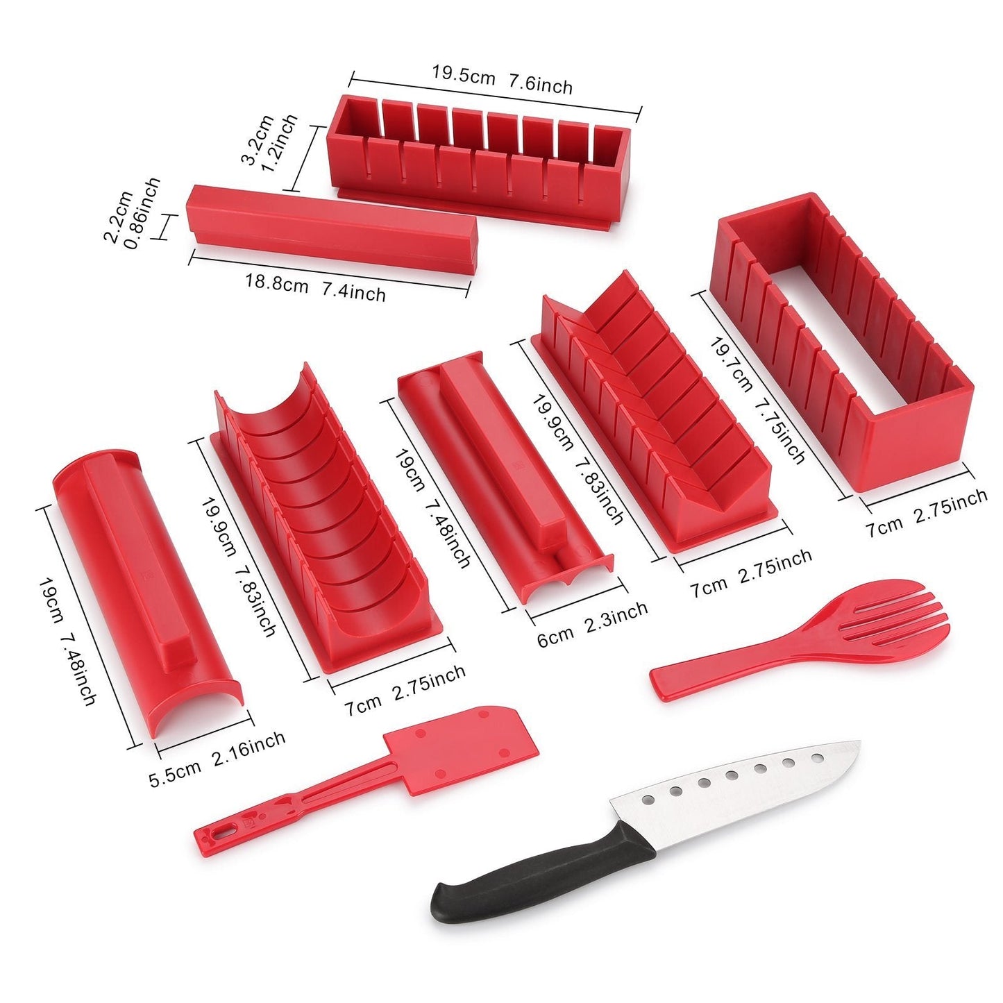 Avelena | 11-teilig: Sushi-Maker-Set Sushi-Rollen mit hochwertigem Sushi-Messer