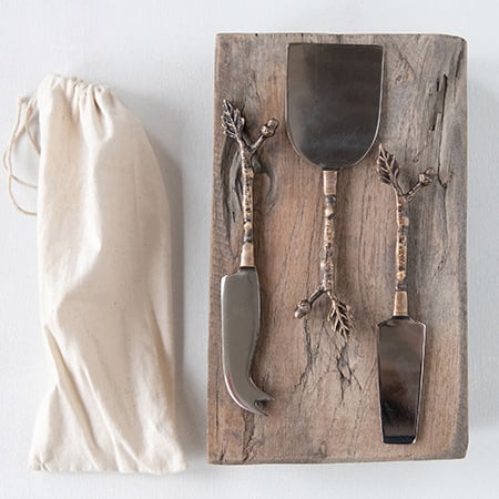 Avelena | Edelstahl Botanische Käsemesser, Set mit 3