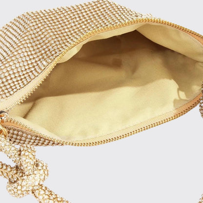 Abend-Clutch mit goldenen Strasssteinen