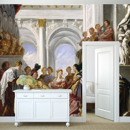 Avelena | Fleckensichere Wandbilder Tapete Renaissance Vlies Wandkunst mit Lazarus und Dem Reichen Mann Muster