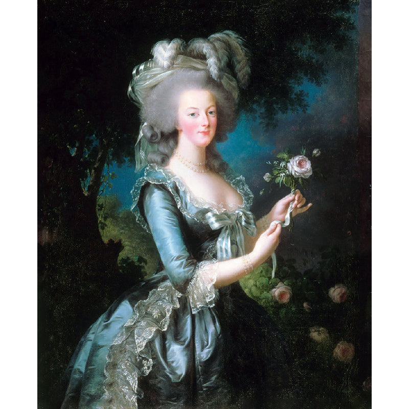 Avelena | Victoria Woman Portrait Wandmalereien Blau und Schwarz Fleckenresistente Wandkunst für Das Zuhause Galerie