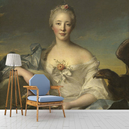 Avelena | Benutzerdefinierte Illustration Renaissance Wandmalerei mit Hebe und Dem Muster Des Adlers Von Jupiter In Braun