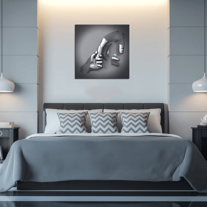 Avelena | Romantisches Leinwandbild mit Metallfigur
