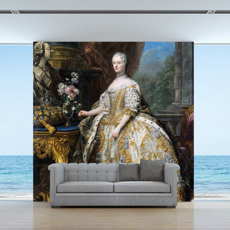 Avelena | Maria Leschinskaya Wandbilder Tapete Braun Retro Stil Wanddekoration für Wohnzimmer