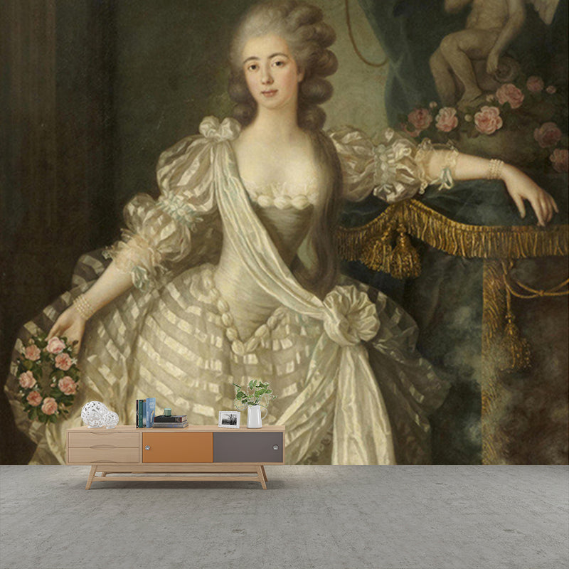 Avelena | Nicht-Gewebe Waschbare Wandmalereien Viktorianisch Lie Louis Kunstwerk Die Rosalie Duthe Wanddekoration In Braun
