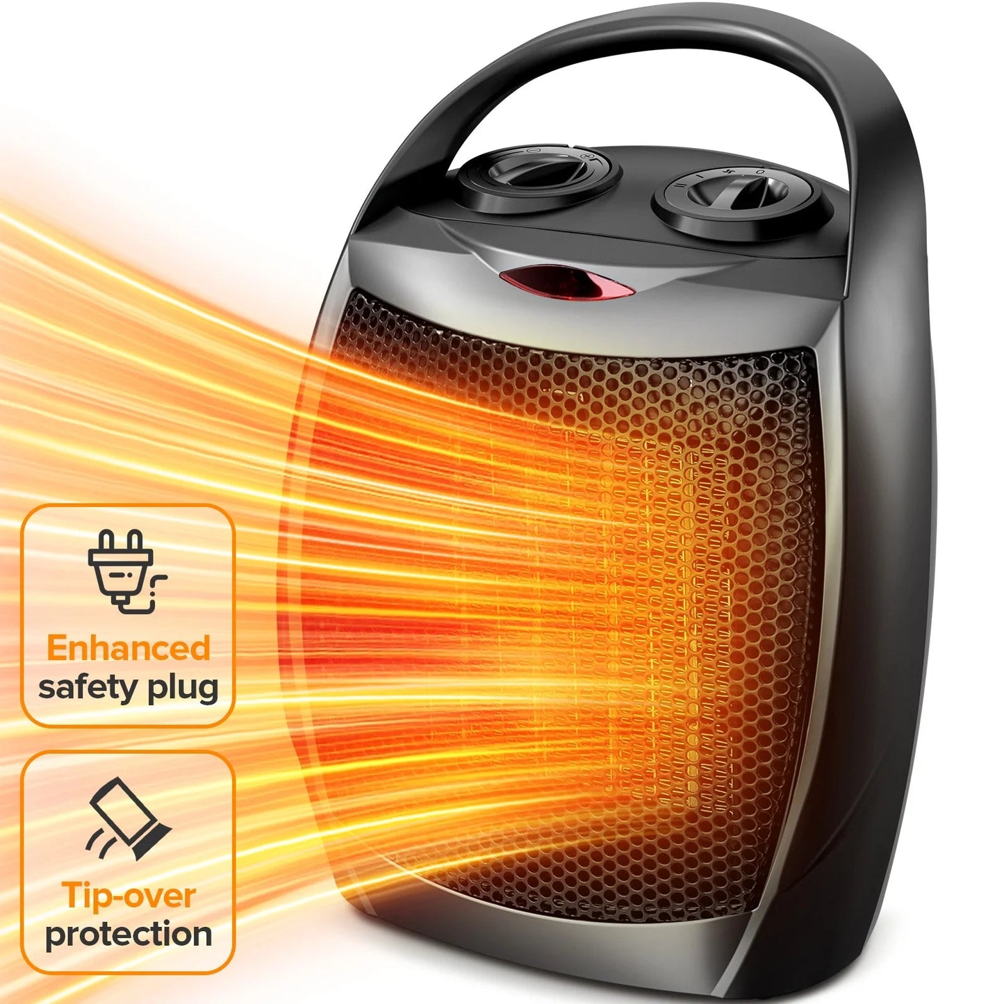 Avelena | Tragbarer Kompakter 950W/1500W Heizlüfter mit Thermostat - ETL Zertifiziert
