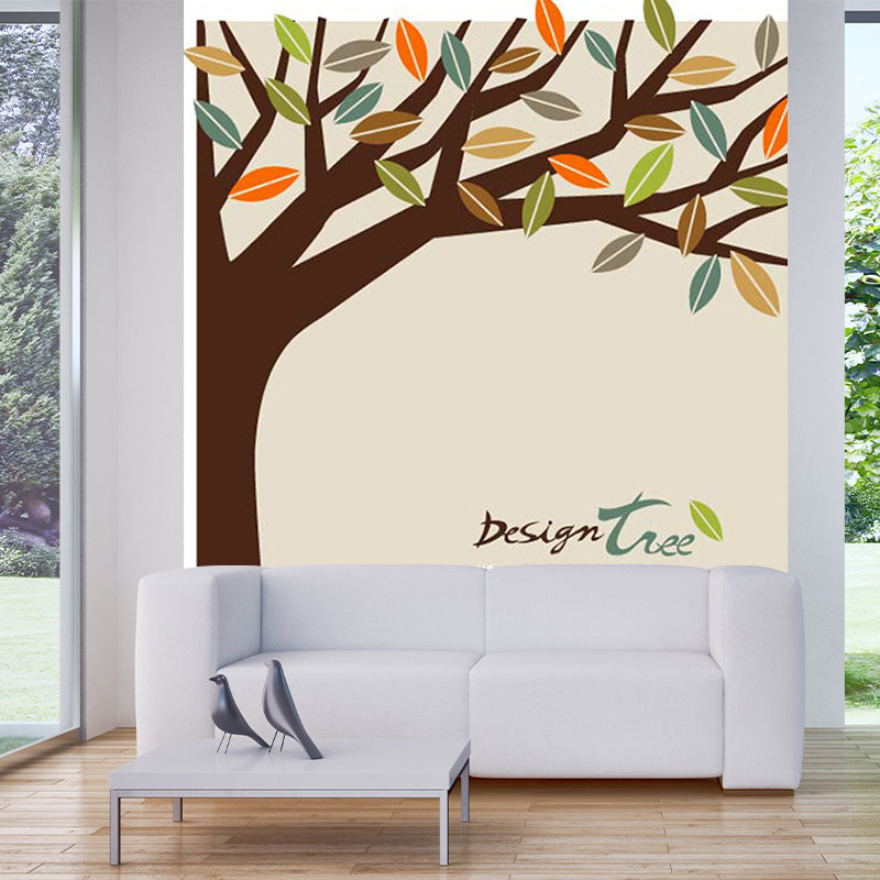 Avelena | Kinder Kunst Cartoon Baum Wandbild Braun Feuchtigkeitsbeständige Wanddekoration für Den Kindergarten