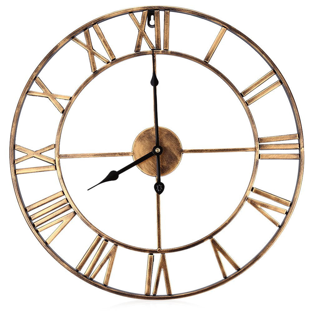 Avelena | Roman Letters Große Stille Wand-Uhr 16 Zoll Eisen
