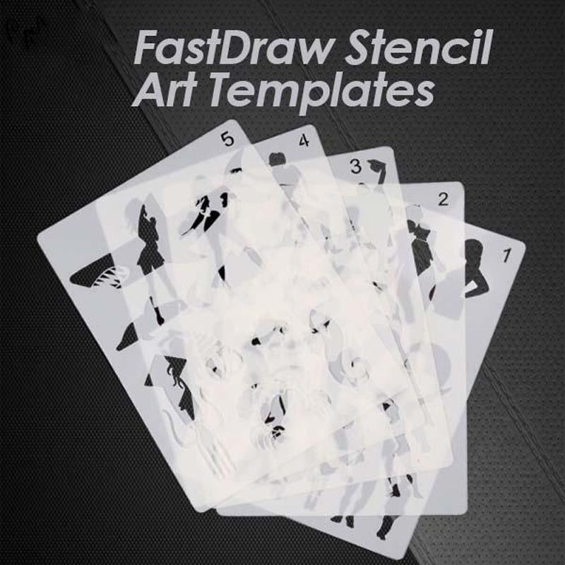 Avelena | Fast Draw Schablonenkunst Vorlagen - 12 Blätter/Set
