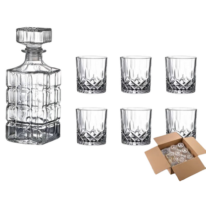 Avelena | RoyalPour - 7-teiliges Whiskey Dekanter Geschenkset