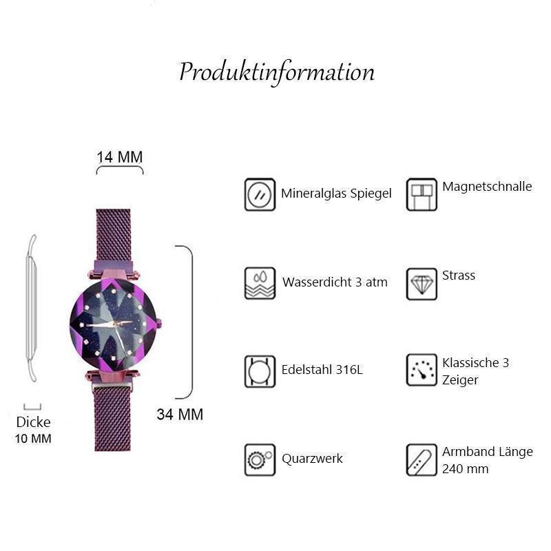 Avelena | Neue Modetrend wasserdichte Sternenhimmel Mädchen Armbanduhr