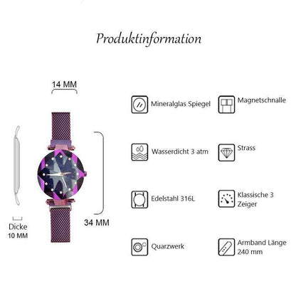 Avelena | Neue Modetrend wasserdichte Sternenhimmel Mädchen Armbanduhr