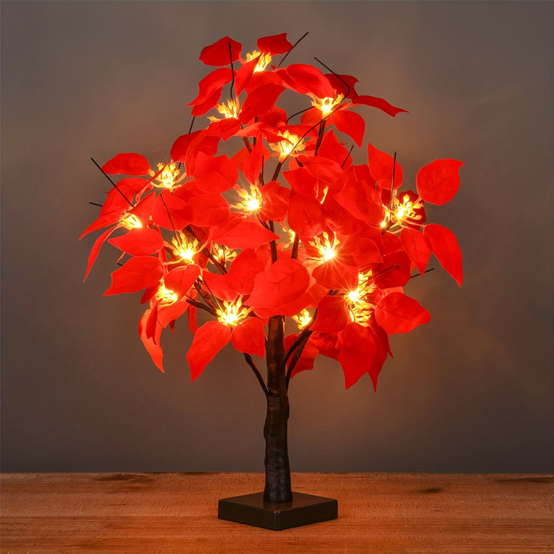 Avelena | Atmosphärischer Lichtbaum mit roten Vögeln – Flexibler LED-Dekorationsbaum
