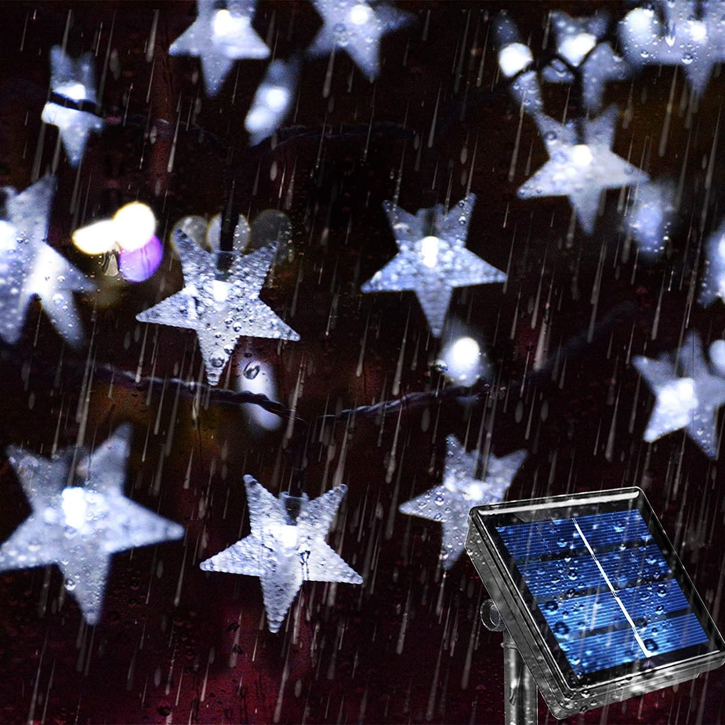 Avelena | Solarbetriebene Feelys, Kaltweiß Wasserdichte Solar-Pavillon Sommerlichter, 30Ft 50 Led Solarlichter Für Weihnachtsgartendekoration