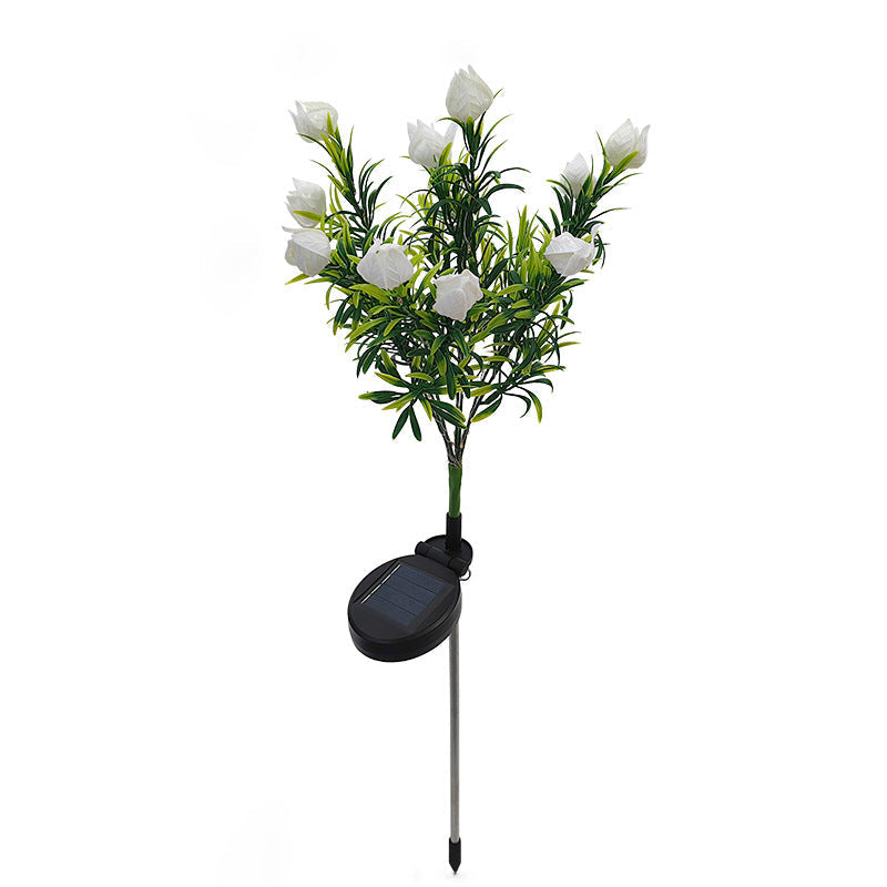 Avelena | Moderne Kreative Wasserdichte Imitation Gardenia LED Solarleuchte für Außen Terrasse