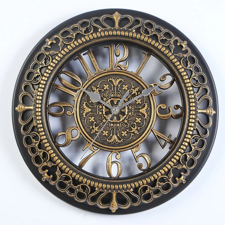 Avelena | Neoclassical Klassische Runduhr Retro Wanduhr Modernes Design Uhr Küche Schlafzimmer Büro Stille Dekorative Qualitätsuhr