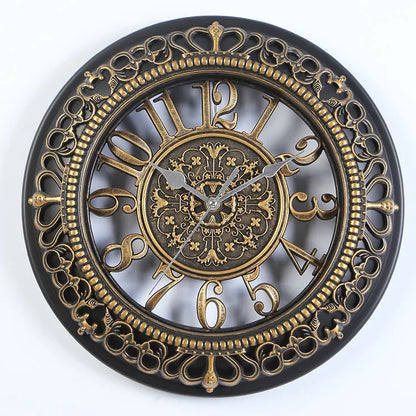 Avelena | Neoclassical Klassische Runduhr Retro Wanduhr Modernes Design Uhr Küche Schlafzimmer Büro Stille Dekorative Qualitätsuhr