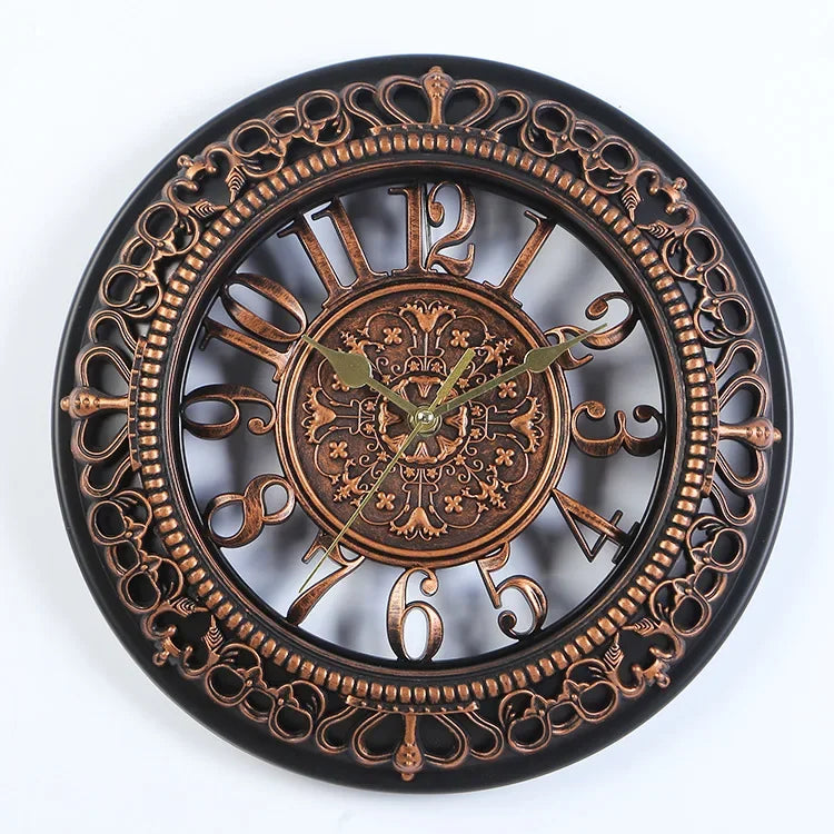 Avelena | Neoclassical Klassische Runduhr Retro Wanduhr Modernes Design Uhr Küche Schlafzimmer Büro Stille Dekorative Qualitätsuhr