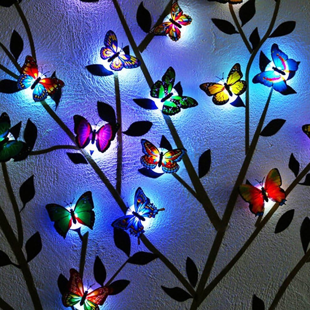 Avelena | 12er-Pack: LED Schmetterlingsdekoration Nachtlicht