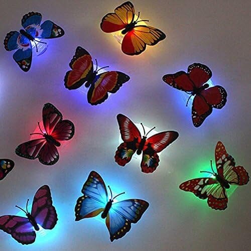 Avelena | 12er-Pack: LED Schmetterlingsdekoration Nachtlicht